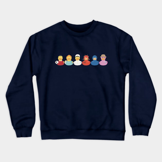Ducks in a Row (Rubber Duckies Jeep Dashboard) Crewneck Sweatshirt by RipleyArtShop